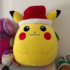 16” Squishmallows Pikachu with Santa hat